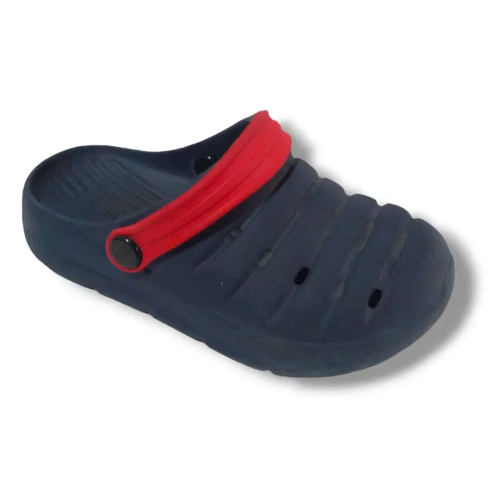 Bata Floatz Bubble Gummers Clogs-Size 12-Unisex Kids-Navy-Red-Arch Support